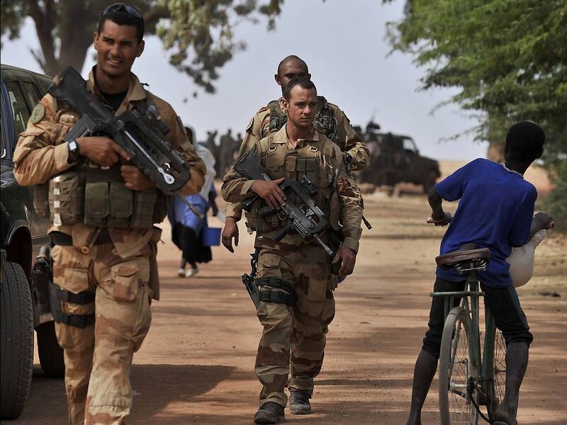 Soldiers on Patrol — Brown, Serious, Afternoon
