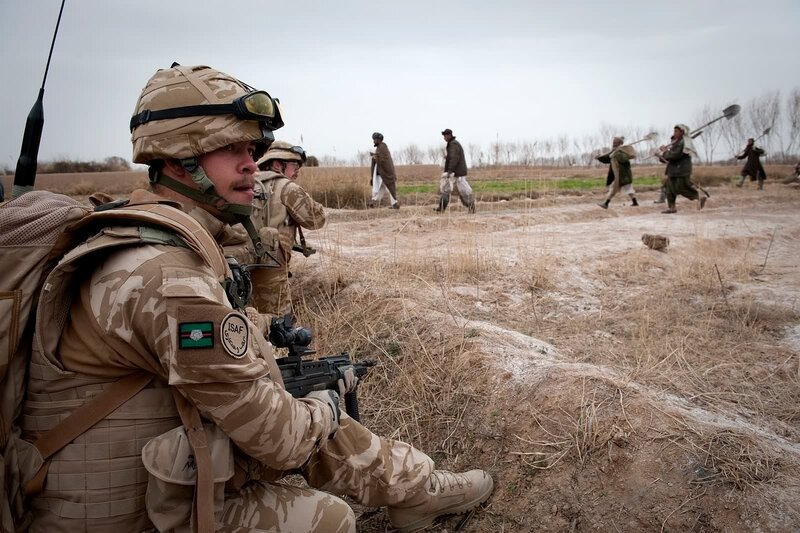 Soldiers on patrol in Afghanistan