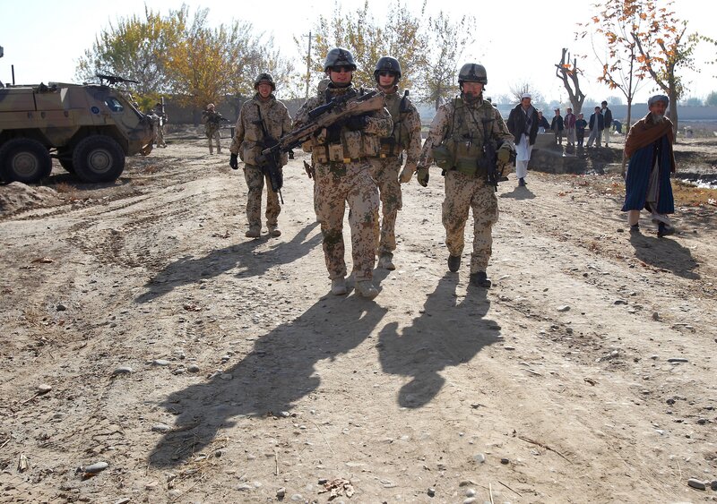 Soldiers on patrol in Afghanistan