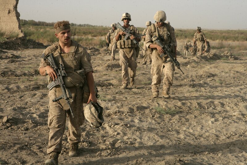 Soldiers on patrol in desert