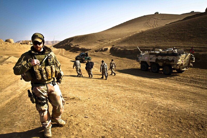 Soldiers on patrol in desert