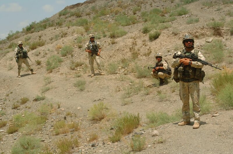 Soldiers on patrol in desert