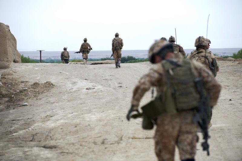 Soldiers on patrol in desert
