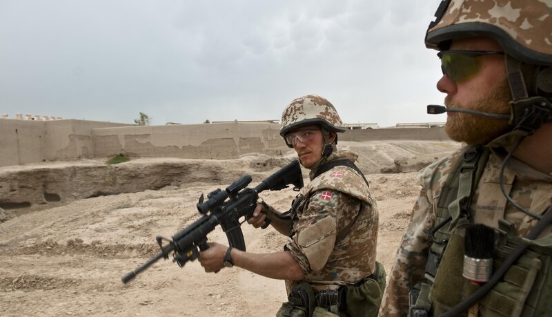 Soldiers on patrol in desert