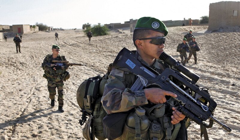 Soldiers on patrol in desert