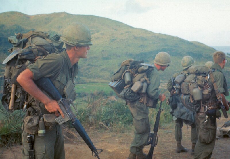 Soldiers on patrol in Vietnam