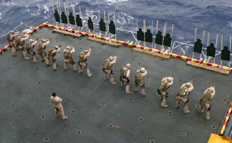 Soldiers on Ship Deck