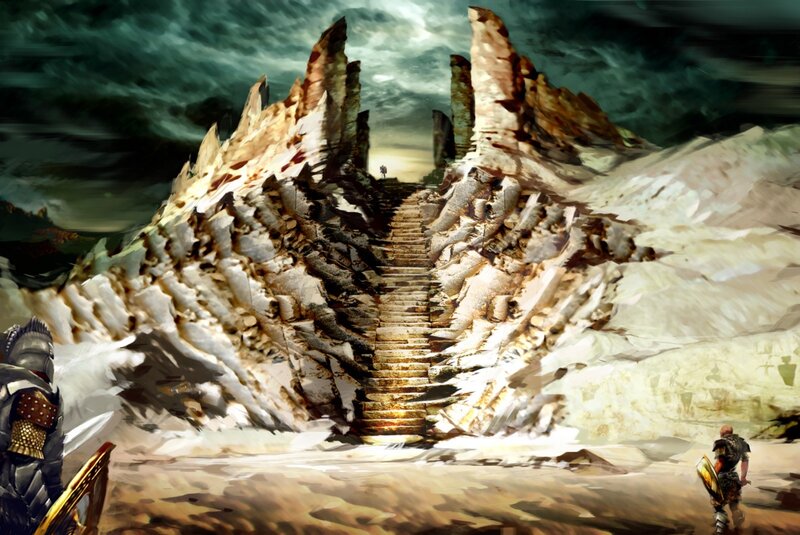 Soldiers on Stone Stairs