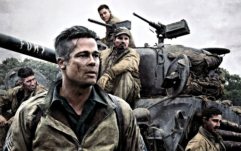 Soldiers on Tank — Brown, Dramatic, Photograph