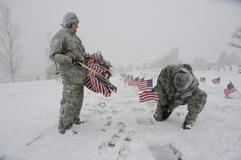 Soldiers Placing Flags