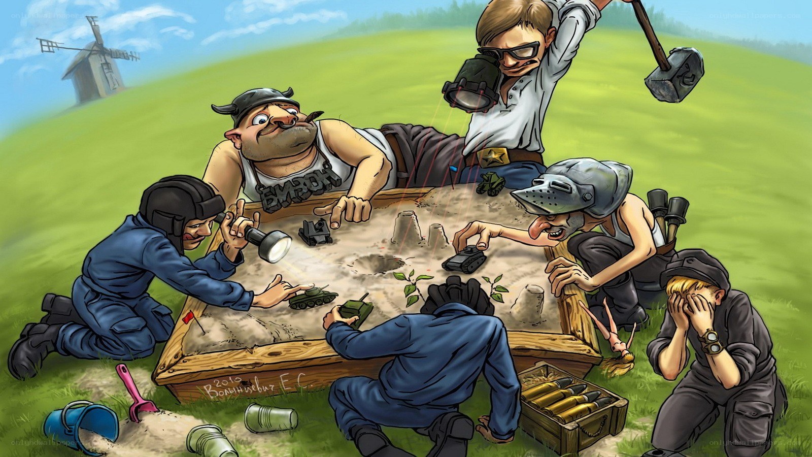 Soldiers playing war game