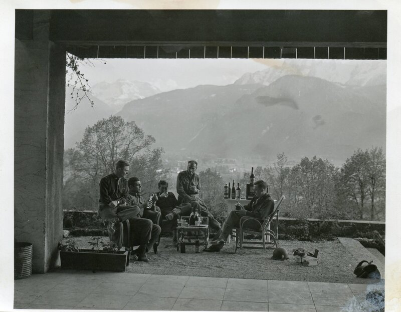 Soldiers relaxing with drinks