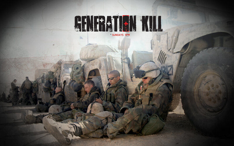 Soldiers resting after combat