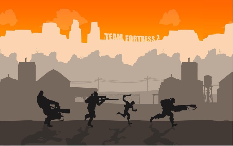 Soldiers Silhouetted Against City