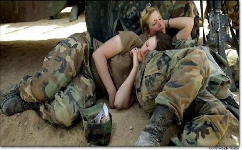 Soldiers Sleeping on Ground
