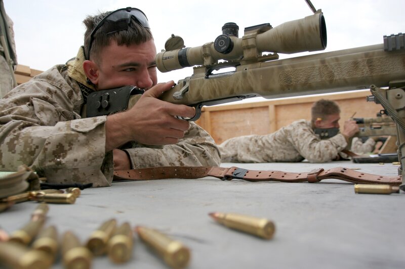 Soldiers using sniper rifles