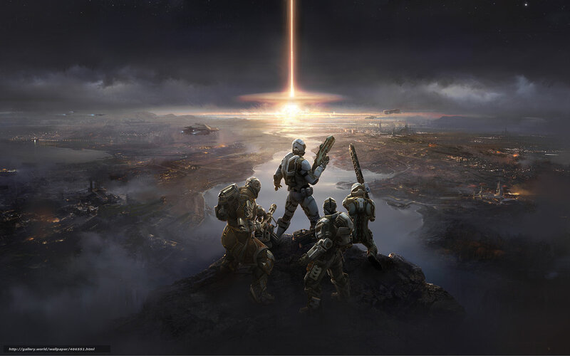 Soldiers view alien beam