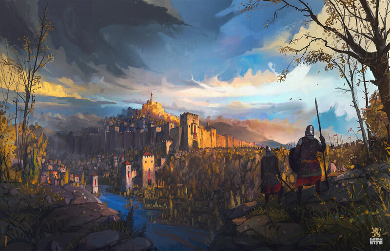 Soldiers Viewing a Castle