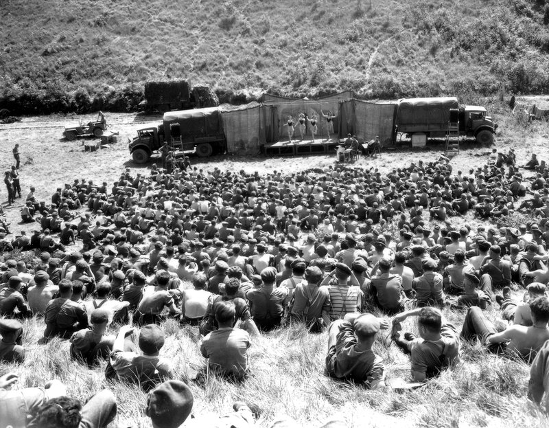 Soldiers watching a performance