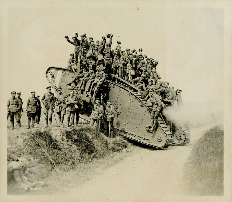 Soldiers with a tank