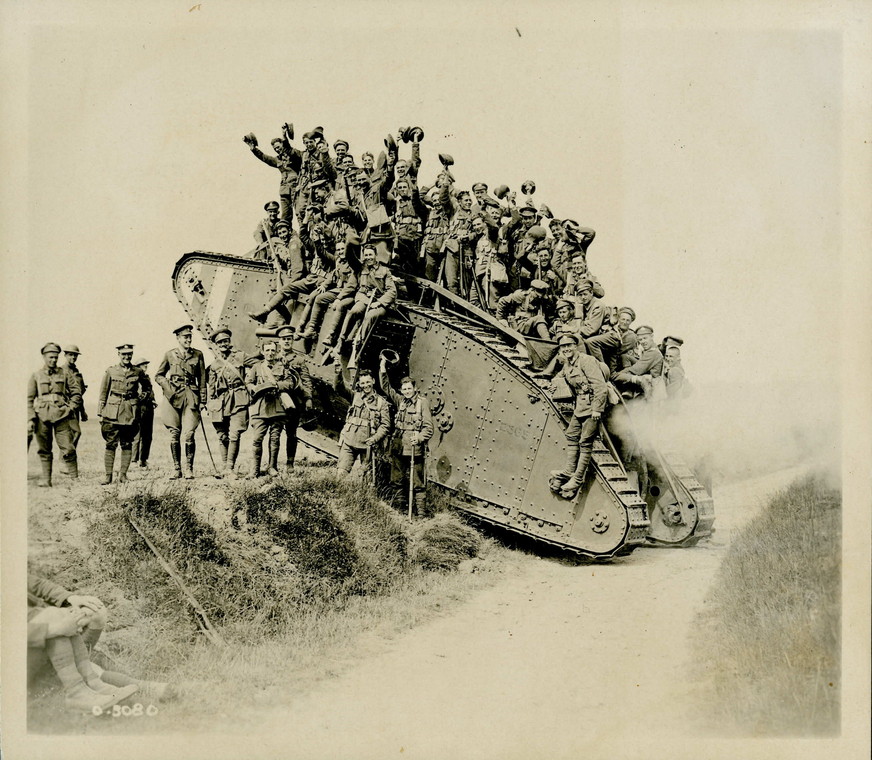 Soldiers with a tank