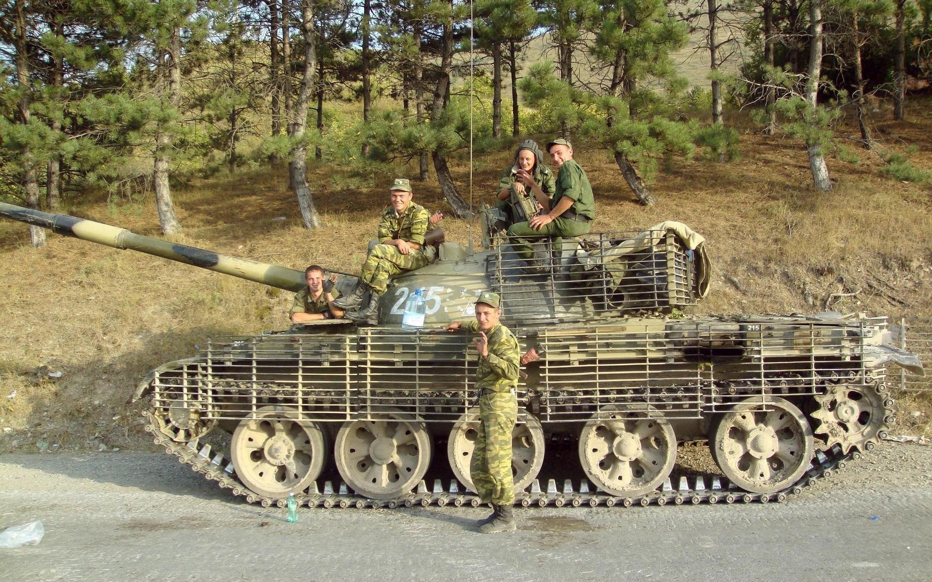 Soldiers with a tank