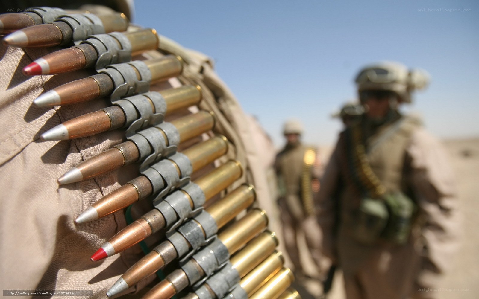 Soldiers with ammunition belts