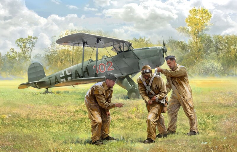 Soldiers with Biplane