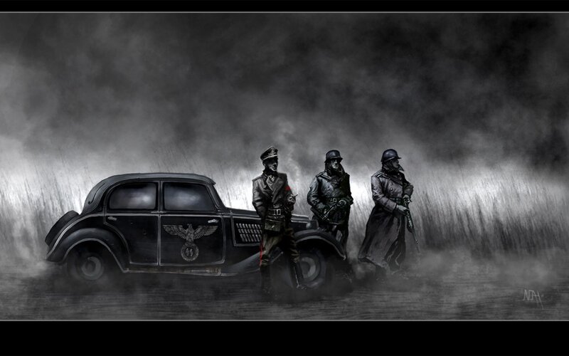 Soldiers with Car