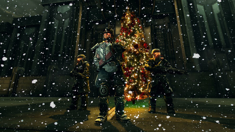 Soldiers with Christmas tree