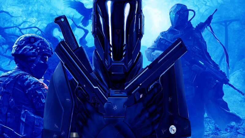 Soldiers with Futuristic Weapons — Blue