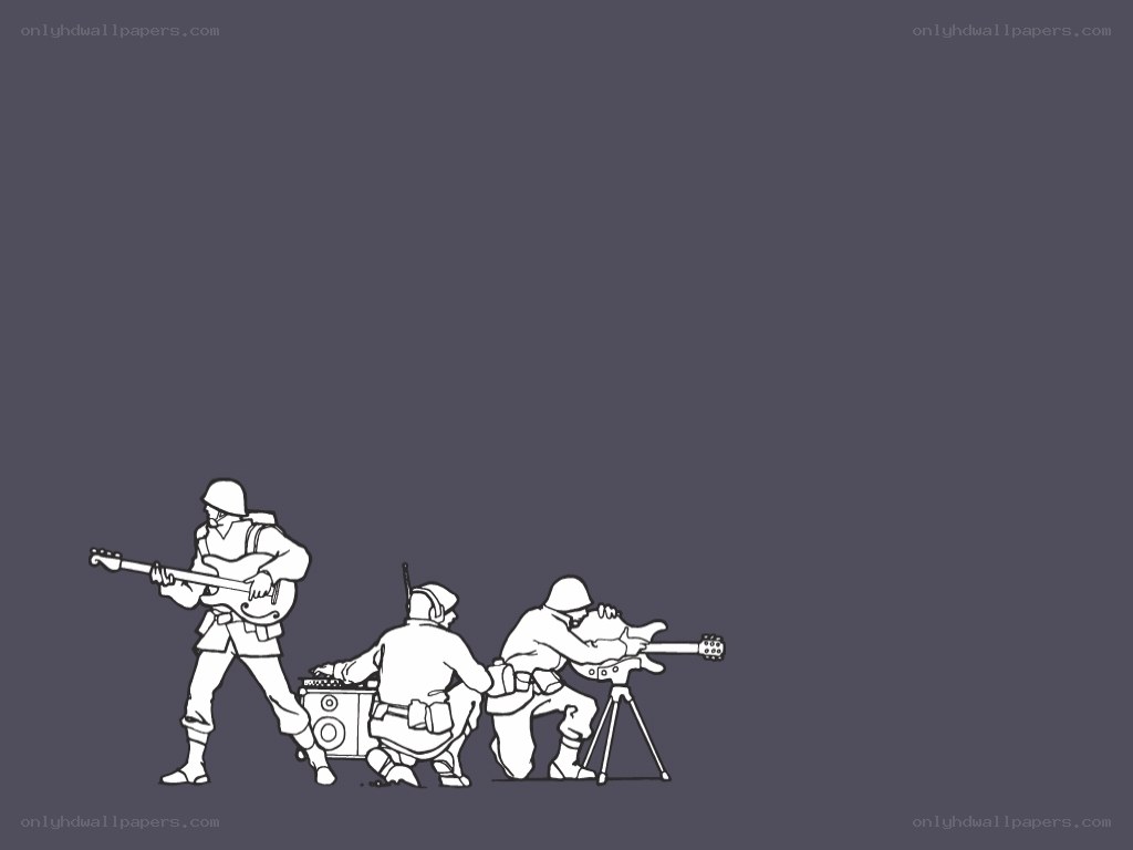 soldiers with guitars