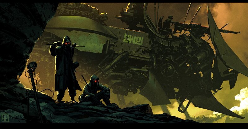 Soldiers with Mechs — Green, Dramatic