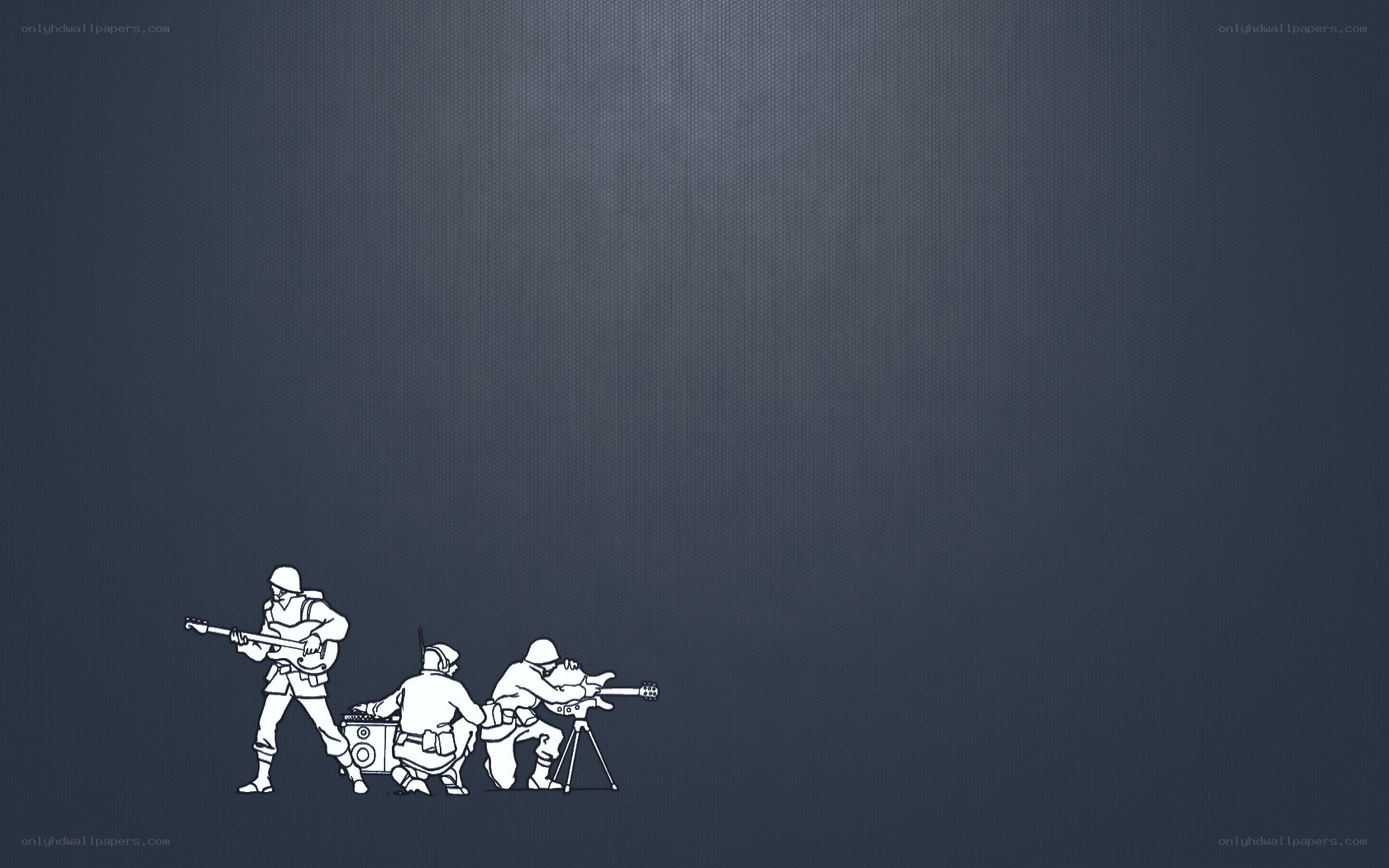 soldiers with musical instruments