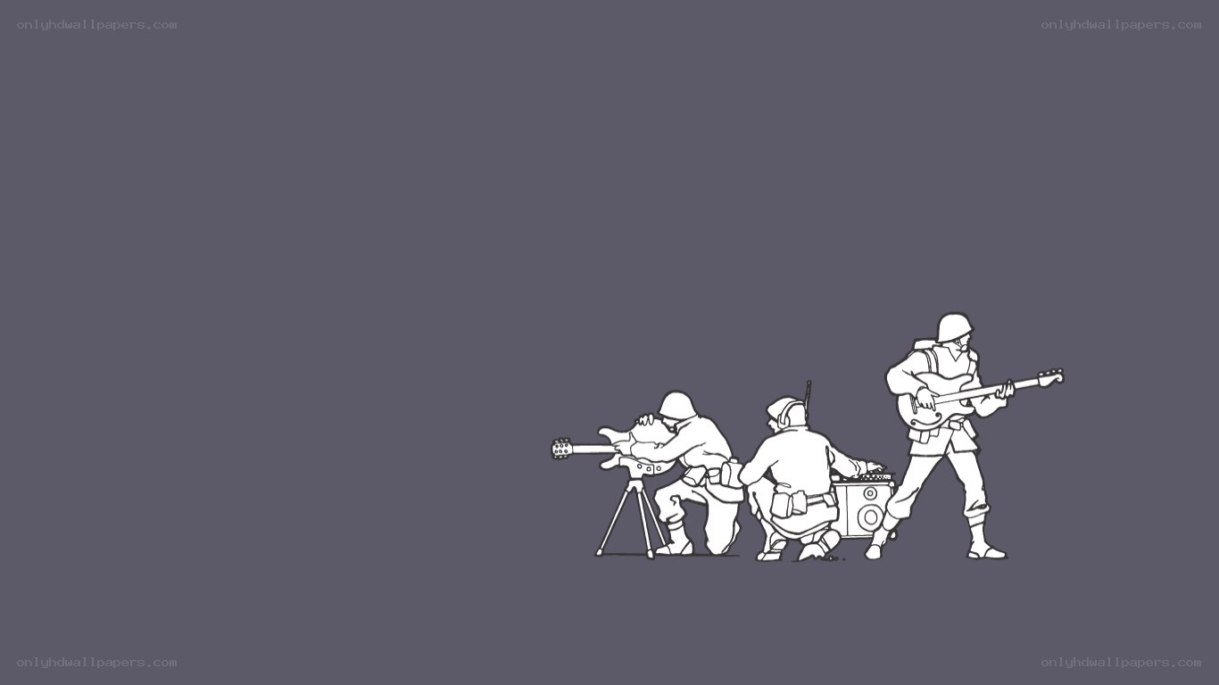 soldiers with musical instruments