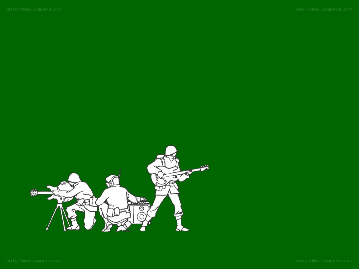 soldiers with musical instruments