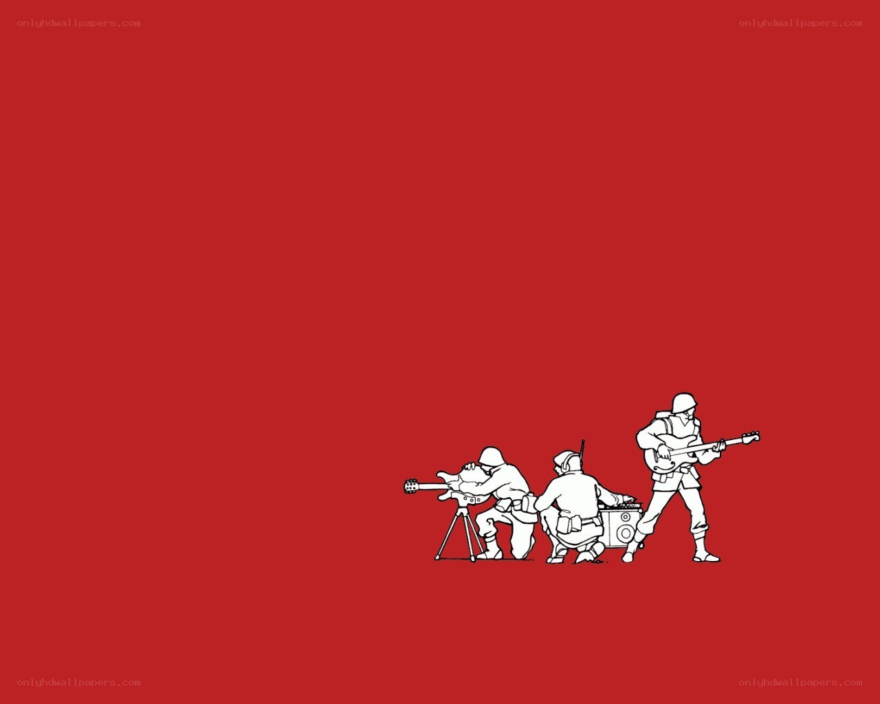 Soldiers with musical instruments