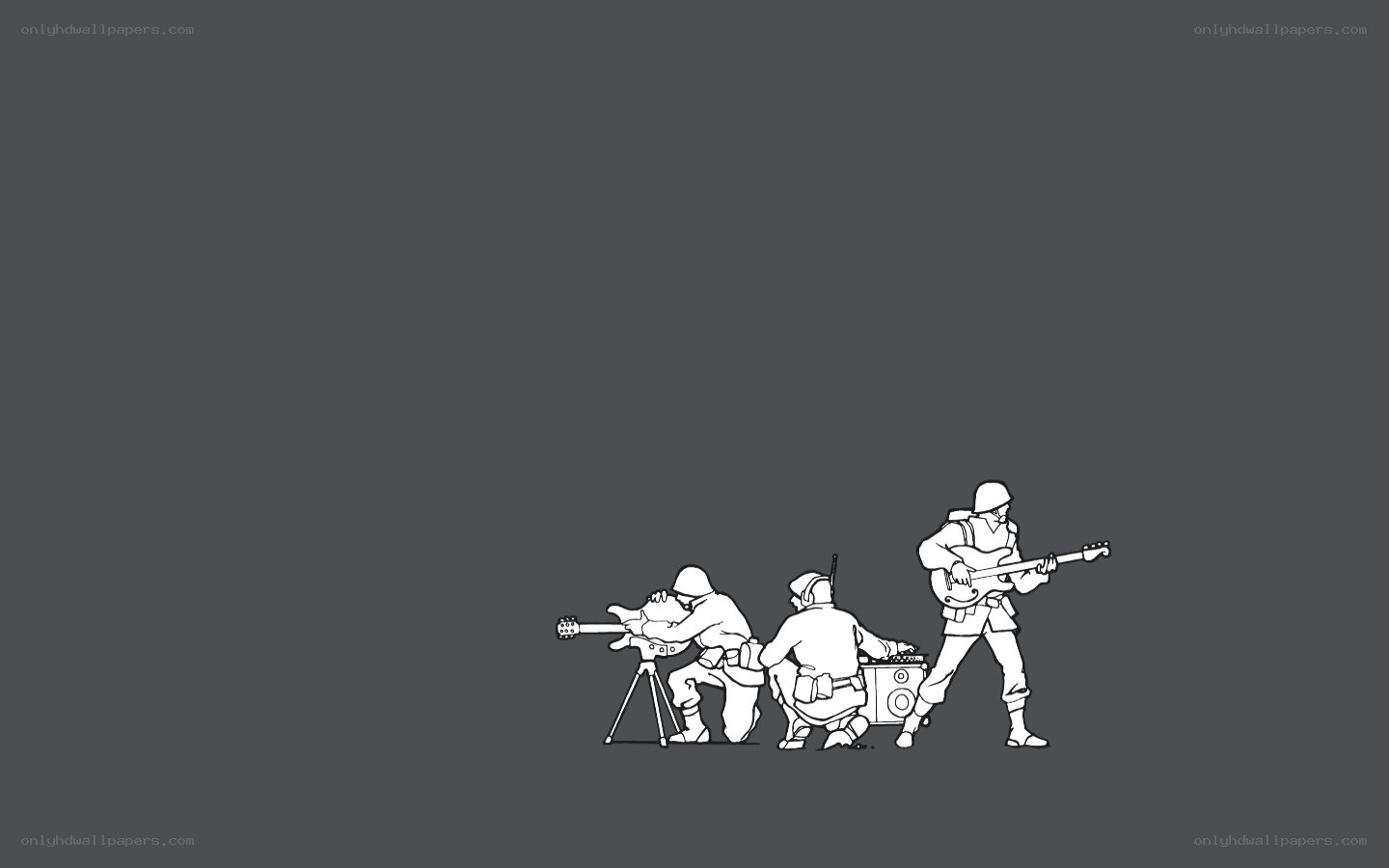 soldiers with musical instruments
