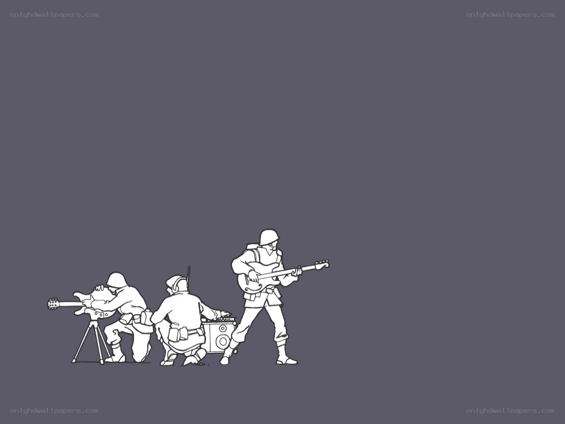 soldiers with musical instruments