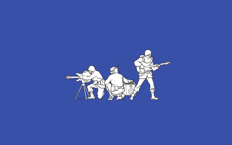 Soldiers with Musical Instruments — Blue