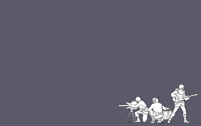 Soldiers with Musical Instruments — Gray, Humorous