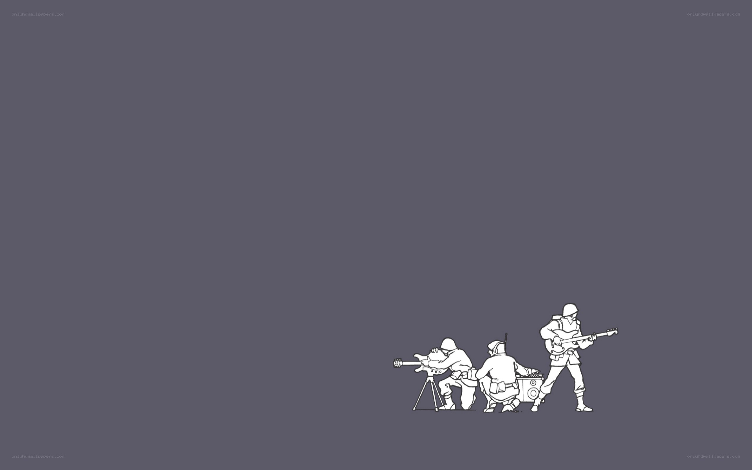 soldiers with musical instruments