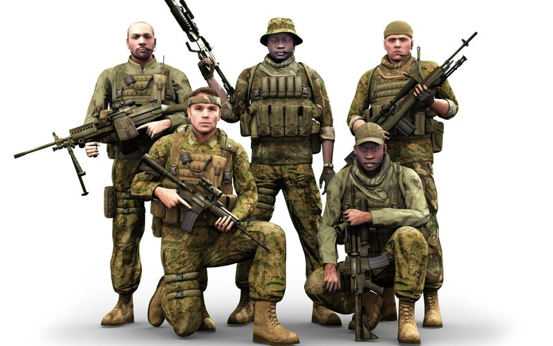 soldiers with rifles