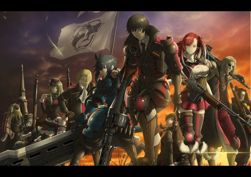 Soldiers with Rifles — Orange, Dramatic