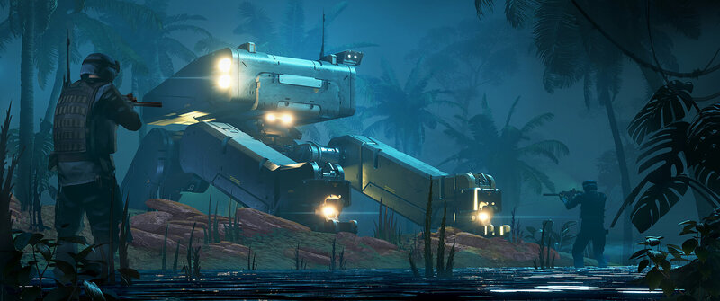 Soldiers with Robot — Blue