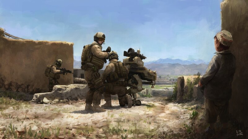 Soldiers with Robot