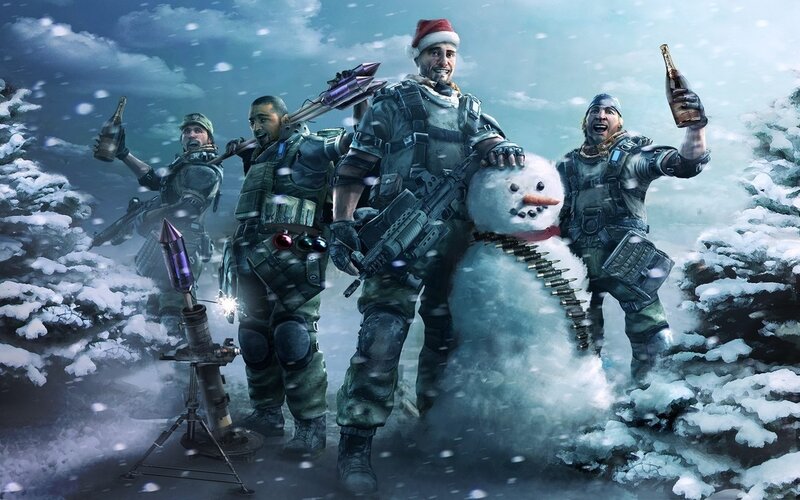 Soldiers with Snowman