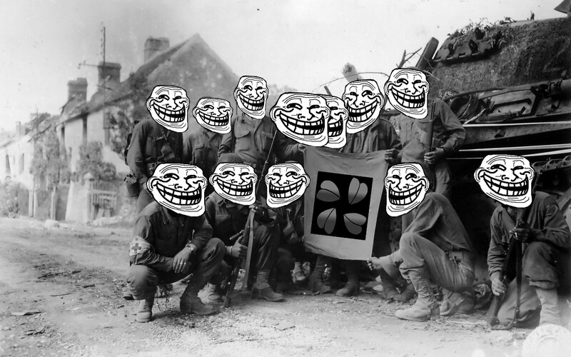Soldiers with troll faces