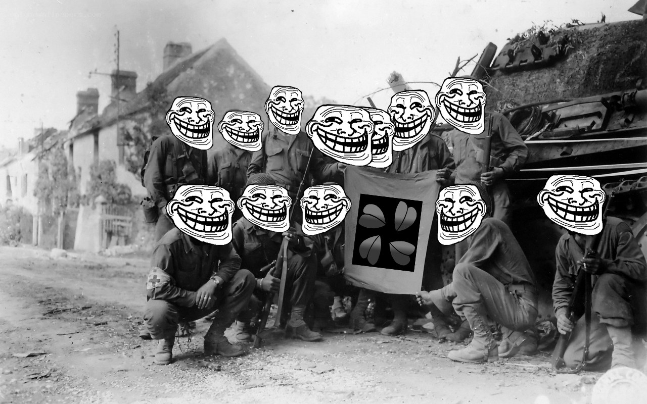 Soldiers with troll faces