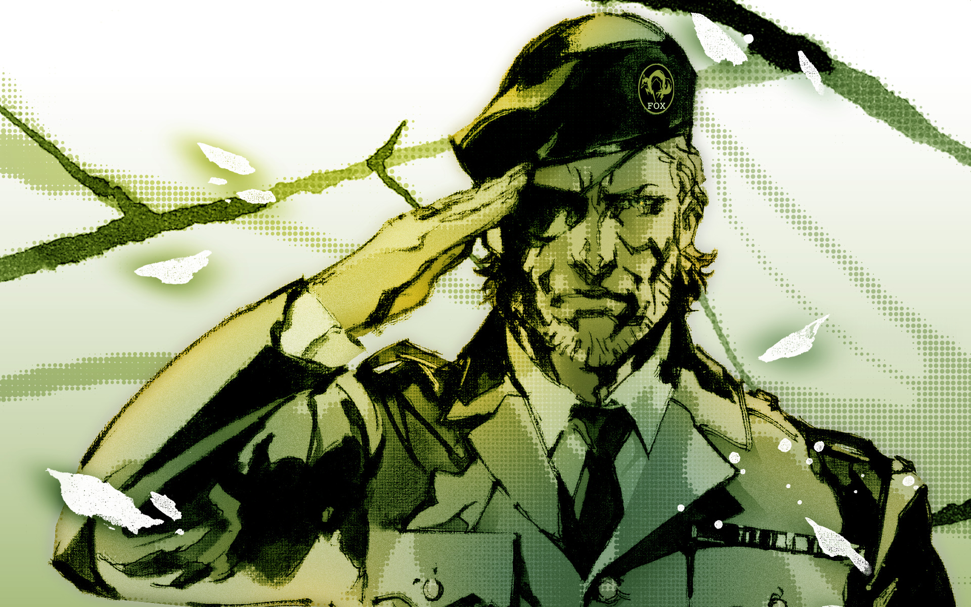 Solid Snake saluting